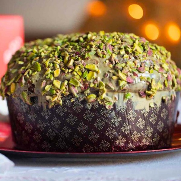 Panettone con Pistacchio siciliano + cremino spalm - La Fontana Ristorante